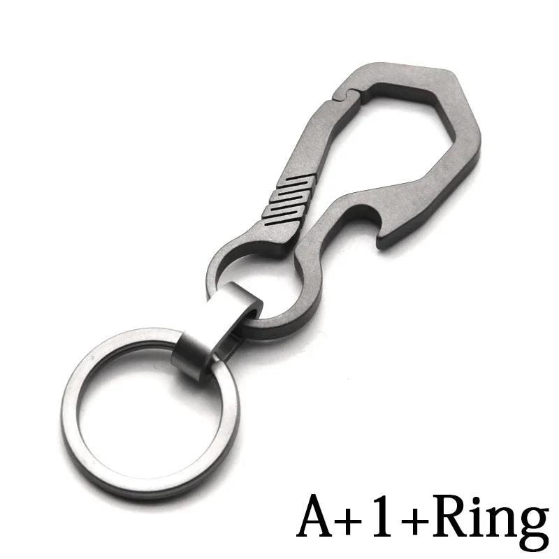 Titanium Key Chain - Lightweight Men’s EDC Quickdraw Carabiner Buckle Key Ring Outdoor Tool