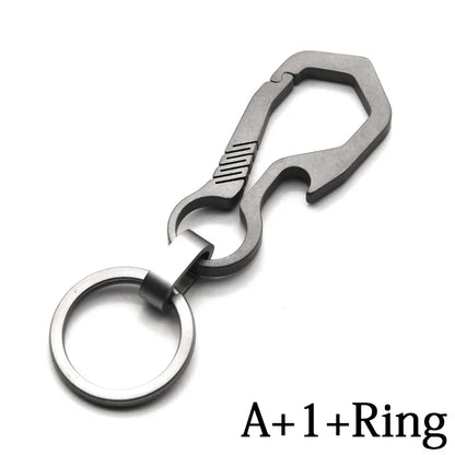 Titanium Key Chain - Lightweight Men’s EDC Quickdraw Carabiner Buckle Key Ring Outdoor Tool