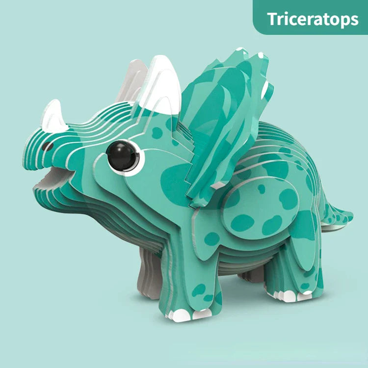 Children’s 3D Animal & Dinosaur Puzzle Set – Early Education Intelligence Toy for Kids Ages 3-6, Kindergarten Learning Model Kit