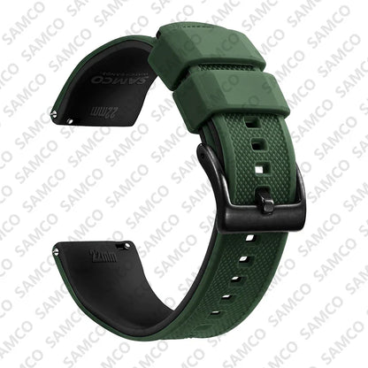 Premium Silicone Watch Band – Quick Release Rubber Strap, 18mm 20mm 22mm Replacement Watchband