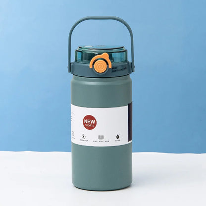 1L/1.2L Stainless Steel Thermal Water Bottle – Vacuum Insulated Thermos Cup with Straw, Hot & Cold Drink Tumbler for Gym & Travel