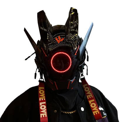 JAUPTO Punk Mask Helmet Cosplay for Men – Futuristic Techwear for Halloween, Party & Music Festival Accessories