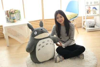 Cartoon Laugh Heartily Totoro Plush Toy — Stuffed Anime Movie Totoro, Lotus Leaf Pillow Plushie, Japanese-Style Doll Gift