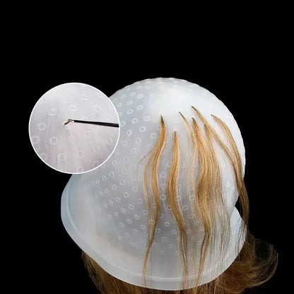 2PCS Hairdressing Dyeing Caps – Professional Silicone Hair Coloring Cap with Metal Hooks for Barber & Salon Styling