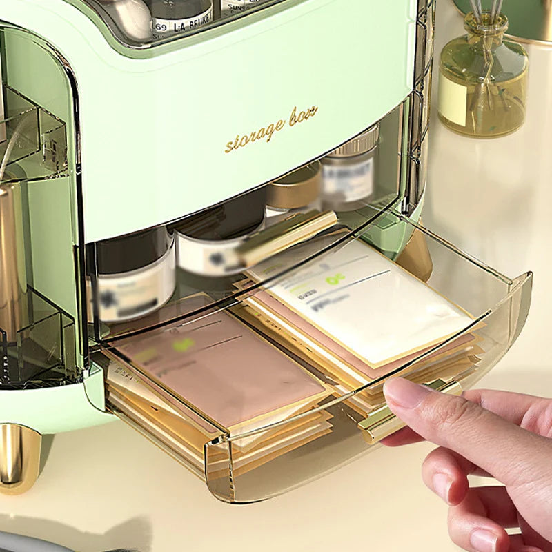 GlamStation Delight: Large Capacity Makeup Organizer - Desktop Chic for Your Beauty Bits!