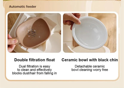 Automatic Cat Feeder & Water Dispenser – Large Capacity Dry & Wet Food Container