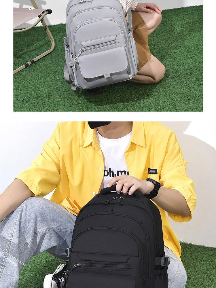 Multi-Layer Waterproof Oxford Backpack - Large Capacity, Stylish Commuter and Student Bag for Out-of-Town Travel