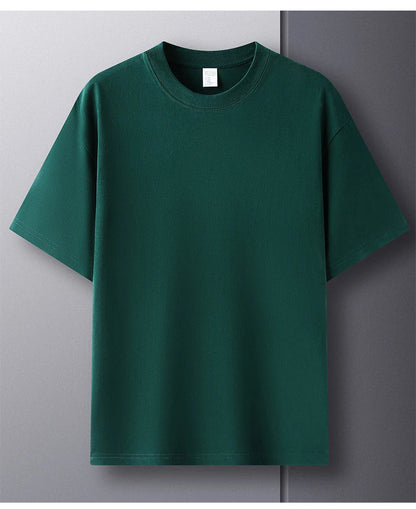 100% Pure Cotton Men’s Summer T-Shirt – High-End Short Sleeve Round Neck Breathable Fashion Top