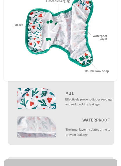 Kangobaby #My Soft Life# Reusable Baby Cloth Diaper Cover – Washable Newborn Nappies 0-3 Months