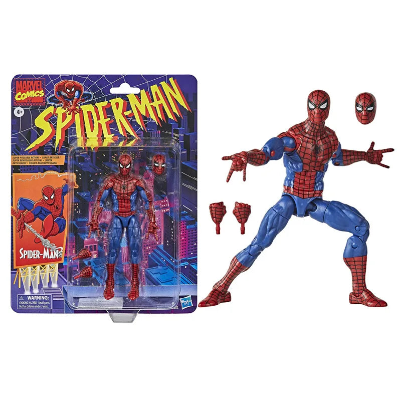 Hasbro Spider-Man 2099 Miguel O’Hara Action Figure — Legends Venom & Deadpool, Change Face Statue Model Doll Toy Gift for Kids