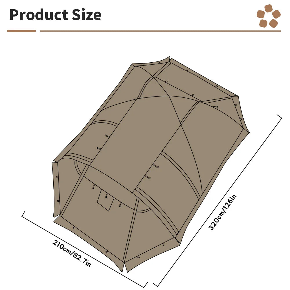 Fireproof Hot Tent for 2 People – Waterproof Extend Dome with Stove Jack & Snow Skirt, 4-Season Camping, Hiking, Hunting Winter Shelter
