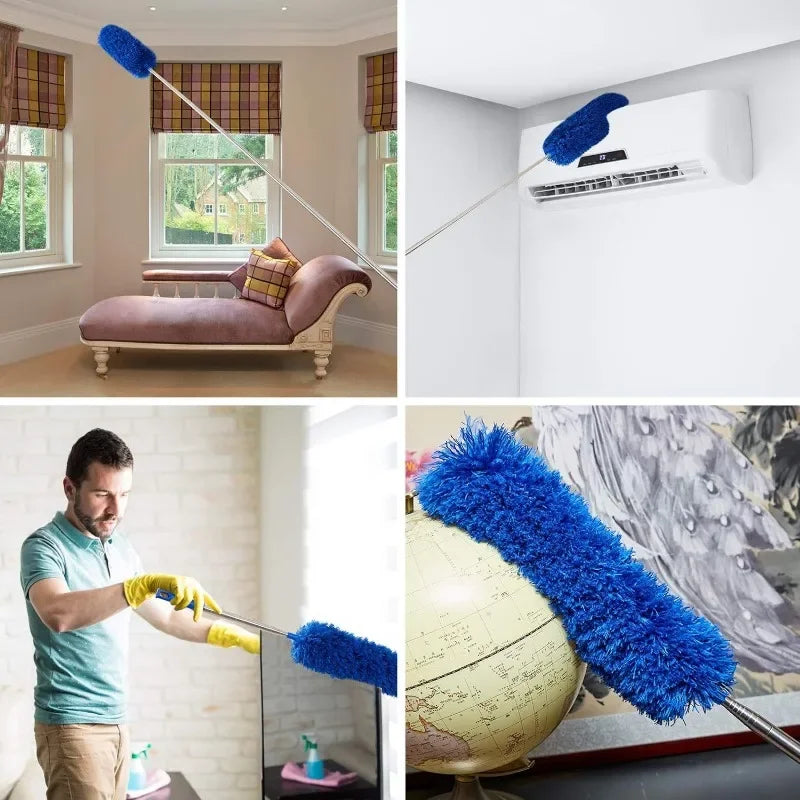 2.5m Spider Web Broom Set — 3-Pack Retractable Ceiling & Roof Dust Sweeper, Extended Dust Duster
