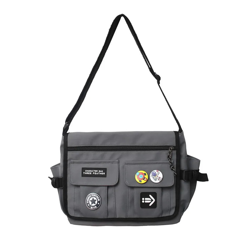 Harajuku Nylon Crossbody Messenger Bag – Unisex School Shoulder Bag for Students & Everyday Use