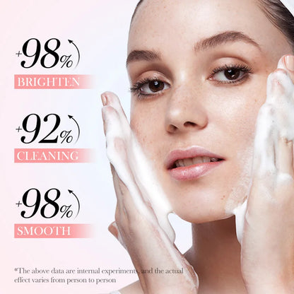SAODER Q10 & Vitamin C Facial Cleanser — Moisturizing Brightening Face Wash Foam for Gentle Skin Cleansing