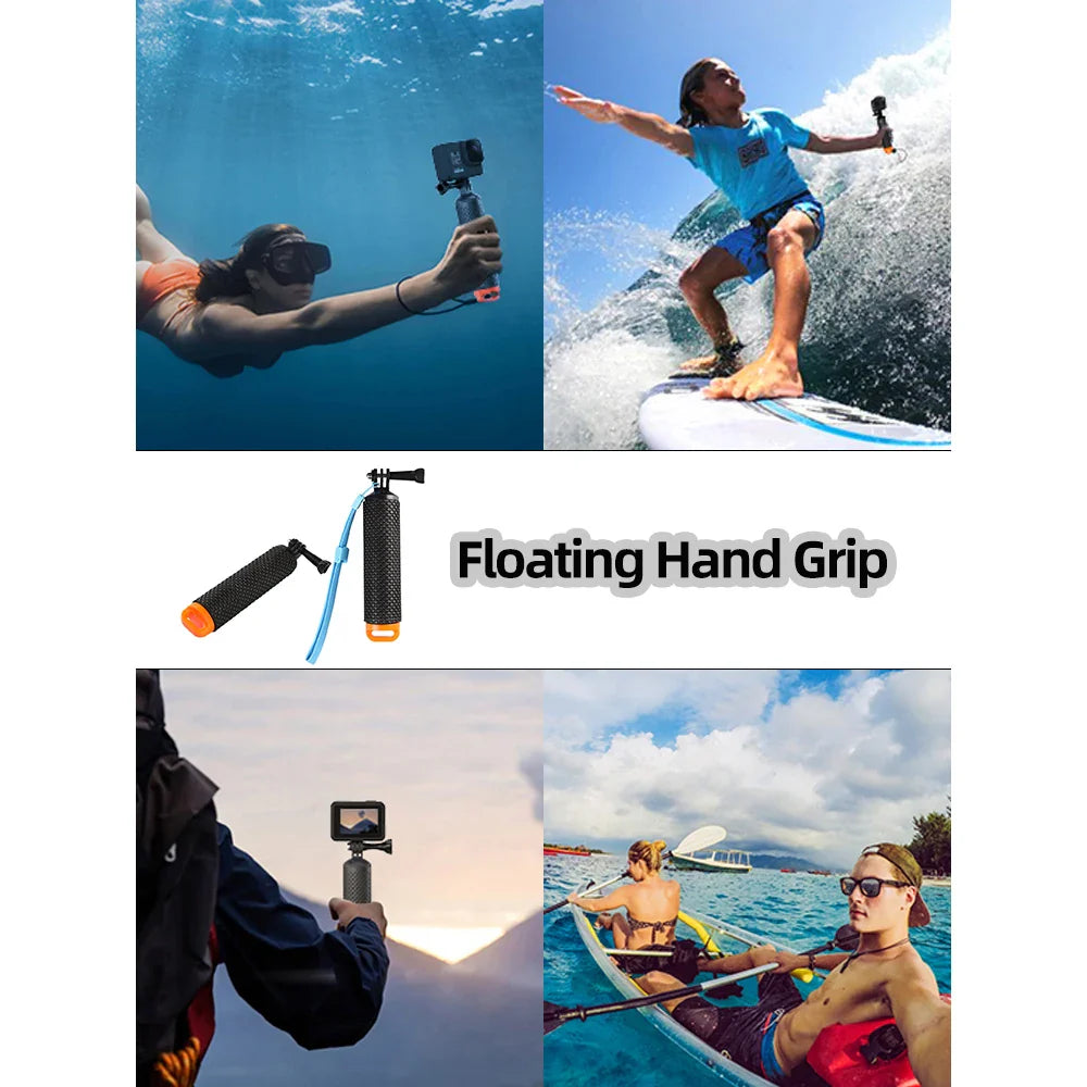 GoPro Floating Hand Grip Waterproof Handle & Selfie Stick - For GoPro Hero 13/12/11/10/9/8/7/6/5, Insta360 X4/X3, DJI Action 4/3