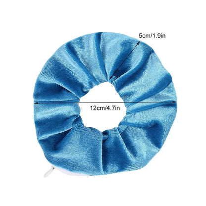 Portable Secret Hair Tie Storage Case – Hidden Scrunchie with Zipper for Key, Cash & Jewelry (Travel/Outdoor)