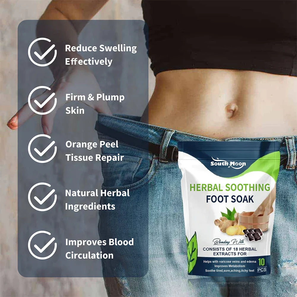 10PCS Detox Foot Soak – Herbal Lymphatic Health, Blood Circulation, Fat Burning, Stress Relief & Foot Bath Dehumidification