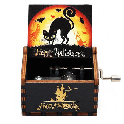 Antique Carved Wooden Hand Crank Music Box – Onepiece Figure, Perfect for Halloween & Christmas Birthday Gifts