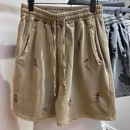 Cut-Up Vintage Style Denim Shorts – Retro Casual Summer Wear