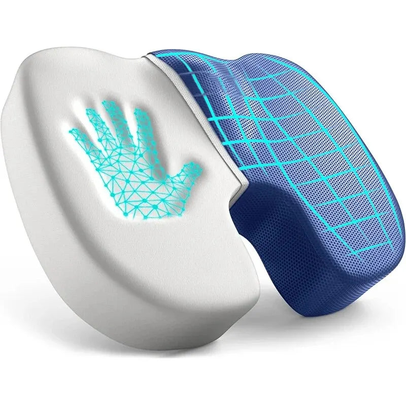 Ergonomic Memory Foam Seat Cushion – Hemorrhoid Relief Office Chair Cushion for Long Sitting Comfort (Students & Office Use)