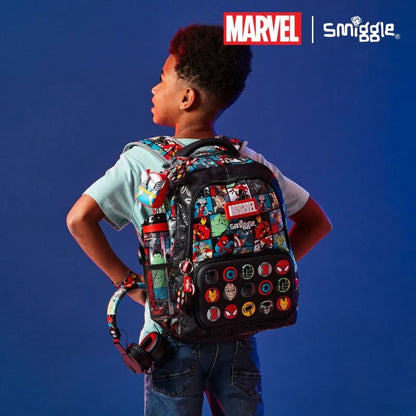 Smiggle Marvel Spider-Man School Bag Set for Kids - Includes Lunch Box, Pencil Case, and Water Cup, Ideal Student Gift