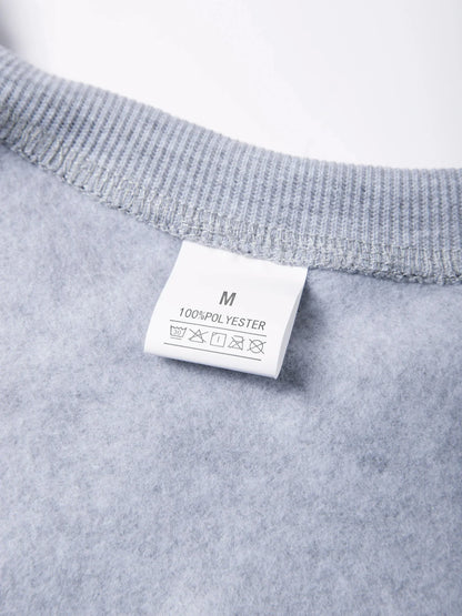 Men’s Crew Neck Sweatshirt — Solid Color Casual Long Sleeve Pullover for Spring Outdoor Sportswear