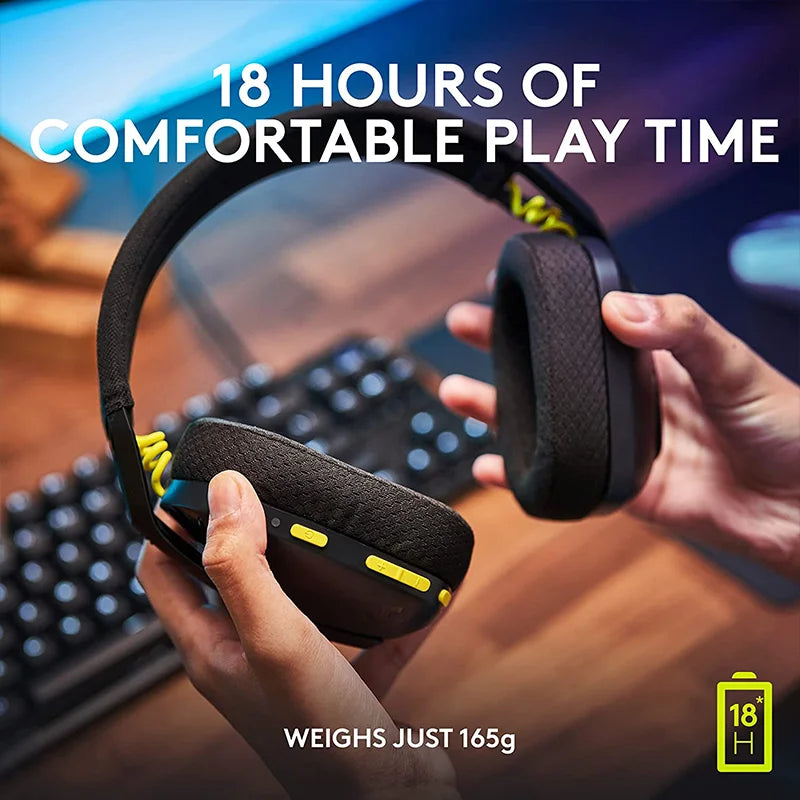Logitech G435 LIGHTSPEED Bluetooth Wireless Gaming Headset – Over-Ear Surround Sound Headphones for PC, Laptop, Games & Music