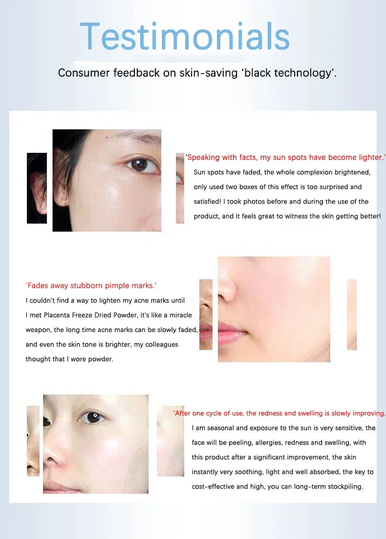 Placenta Freeze-Dried Powder Essence — Hydrating, Nourishing & Skin Rejuvenation Serum for Pore Shrinking