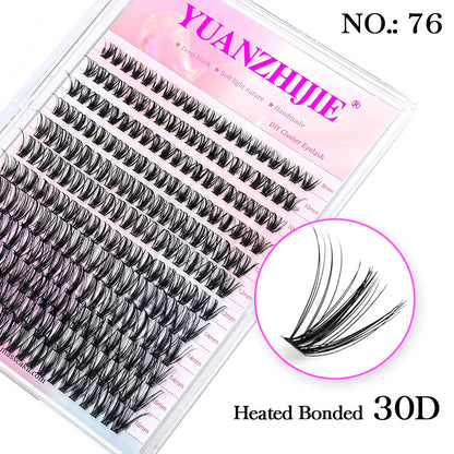 DIY 144 Cluster Lashes YUANZHIJIE – Natural C/D Curl Segmented Mink Individual Eyelash Extensions Kit for Home Makeup & Professional Volume Look (Free Shipping)