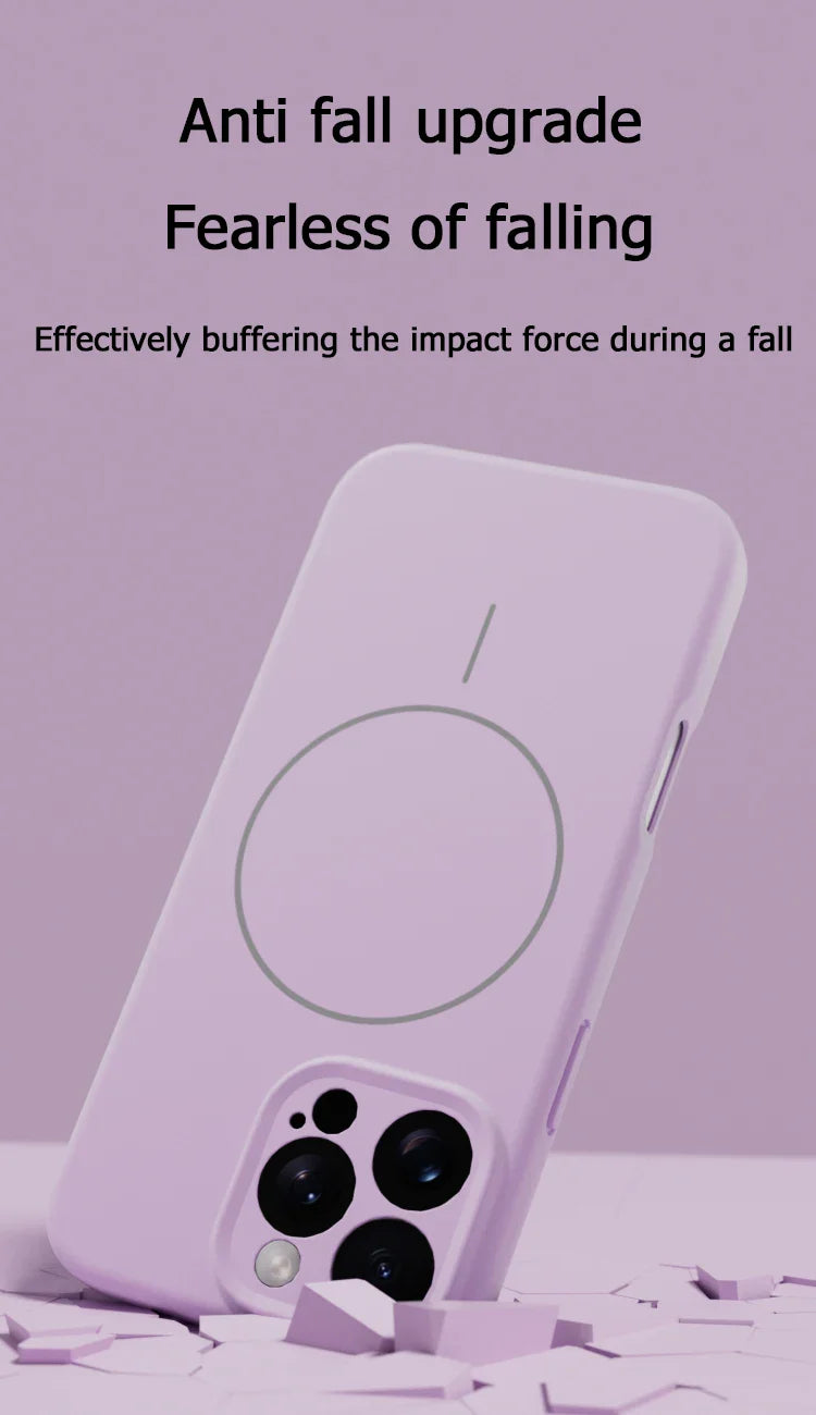 Original Liquid Soft Silicone MagSafe Case — Magnetic Wireless Charging Cover for iPhone 11–16 Pro/Max/Plus