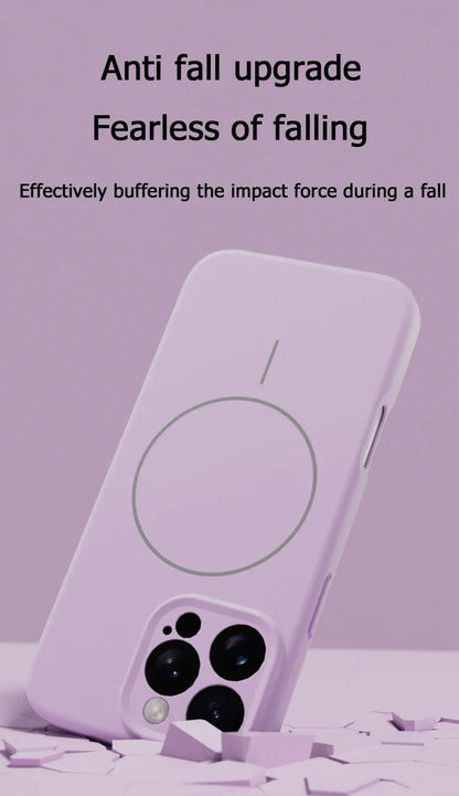 Original Liquid Soft Silicone MagSafe Case — Magnetic Wireless Charging Cover for iPhone 11–16 Pro/Max/Plus