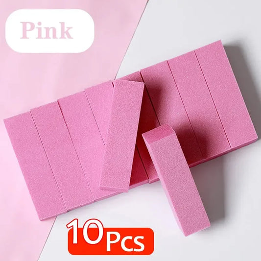 Pink Nail Buffing & Sanding Block — Pedicure Manicure Sponge for Grinding, Polishing & Safe Nail Art Care