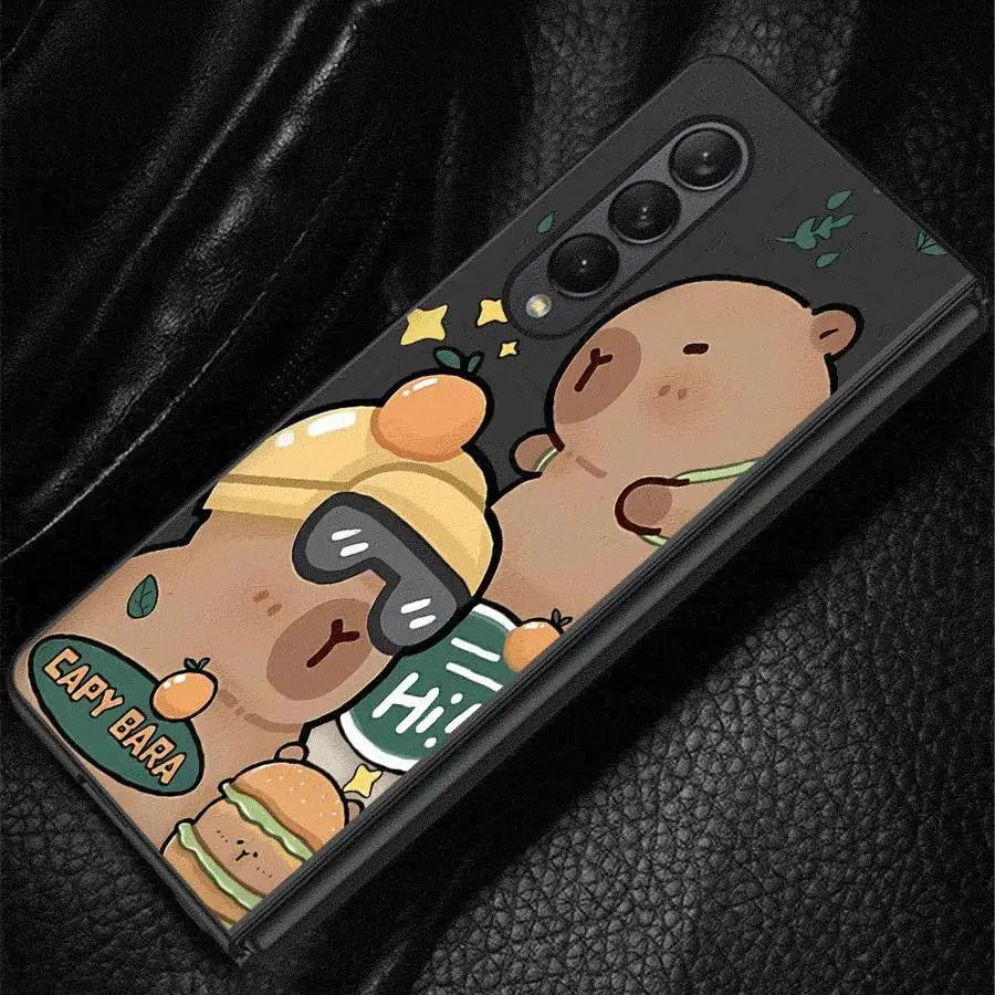 Cute Capybara Case for Samsung Galaxy Z Fold 6/5/4/3 5G – Funny Bumper Shockproof Cover