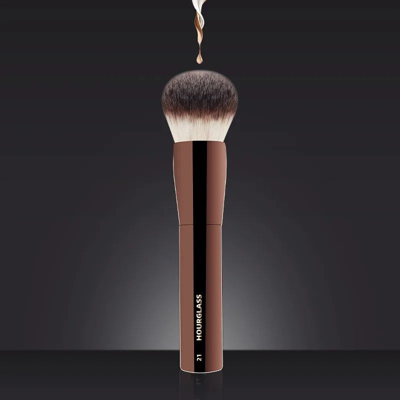HG Pro Retractable Foundation Makeup Brush – Powder, Contour, Blusher & Highlight with Metal Handle