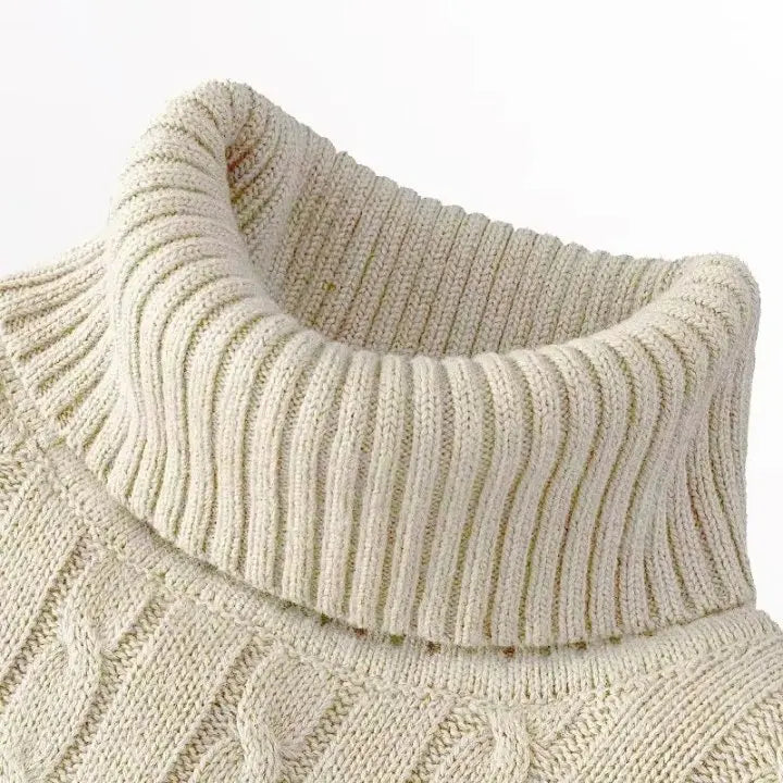 Men's Turtleneck Woolen Sweater - Casual Rollneck Knitted Warm Jumper Winter Pullover Top