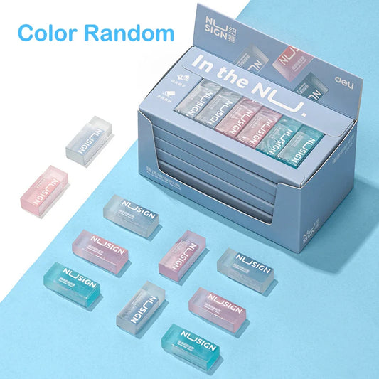 Cute Transparent Soft Eraser Set – Minimalist Solid Color School Erasers for Students & Stationery Supplies