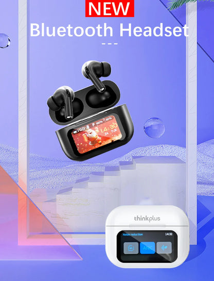 Thinkplus Wireless Bluetooth Earphones - ANC Noise Reduction, HD Mic Call & Gamer Earbuds with LED Touch Screen Control