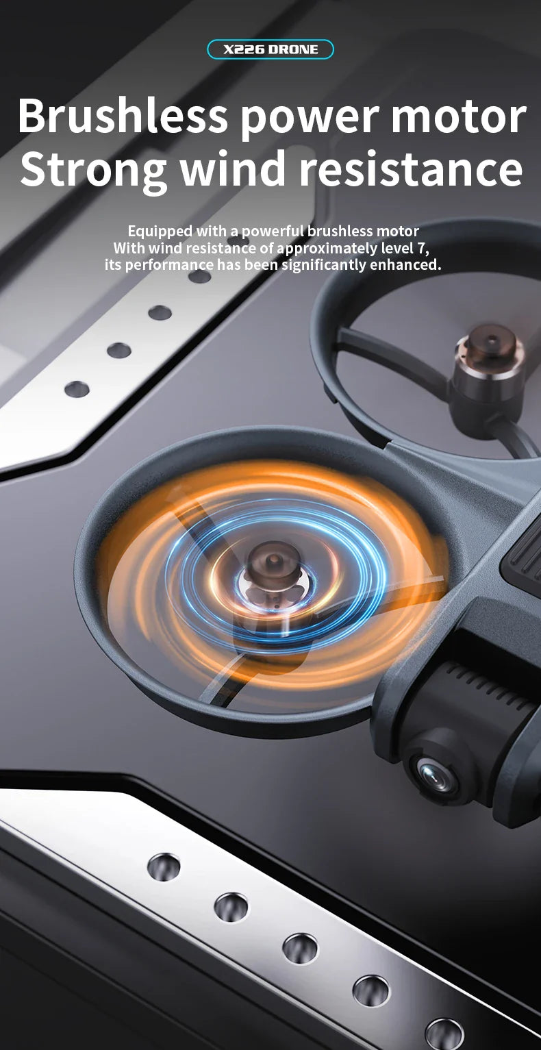 X226 Drone VR – Brushless RC Quadcopter with Dual HD Camera, Optical Flow Hover, Obstacle Avoidance, Remote Control Toy for Boys