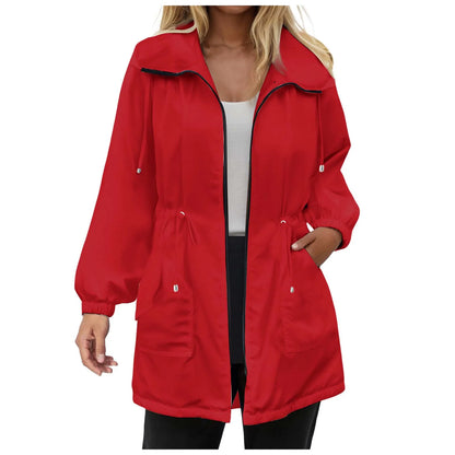 Women’s Softshell Jacket - Lightweight Hooded Windbreaker Raincoat for Outdoor Wear