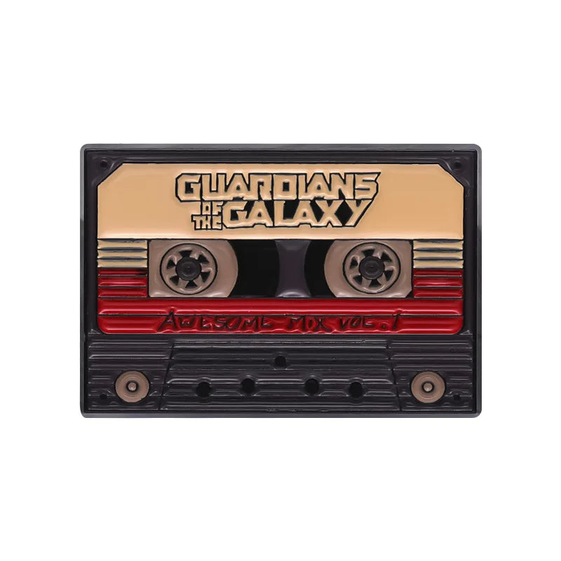 Magnetic Tape Music Series Metal Brooch – Versatile Clothing, Necklace & Badge Accessory with English Style