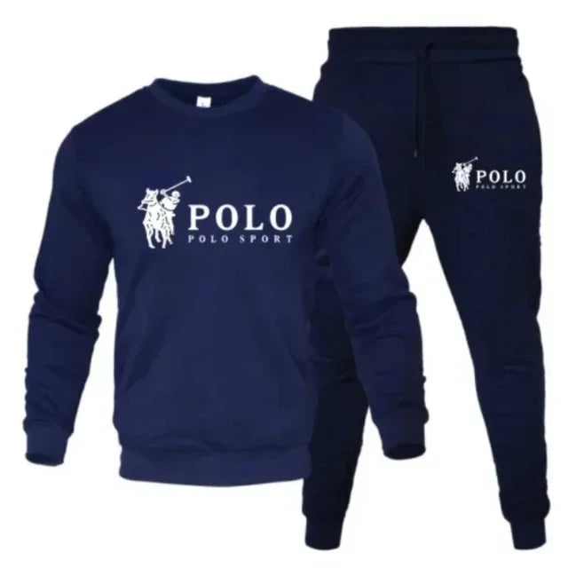 Men’s Autumn Winter Sweatshirt & Jogger Set – Round Neck Casual Sportswear Outfit for Outdoor Fitness & Daily Wear