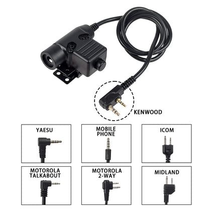 Tactical Bowman Elite II Headset – U94 PTT Communication Headphone for Kenwood & Baofeng UV-5R Radio Accessory
