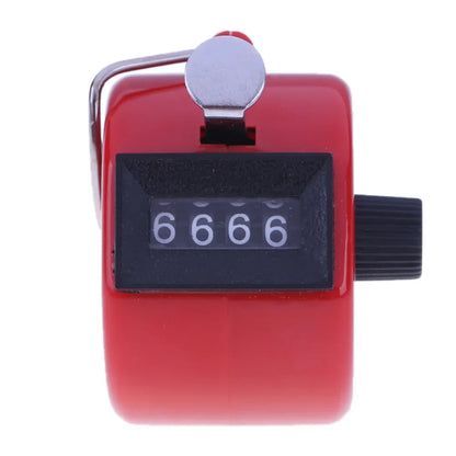 Handheld 4-Digit Tally Counter – Mechanical Manual Palm Clicker for Number Counting, Assorted Colors