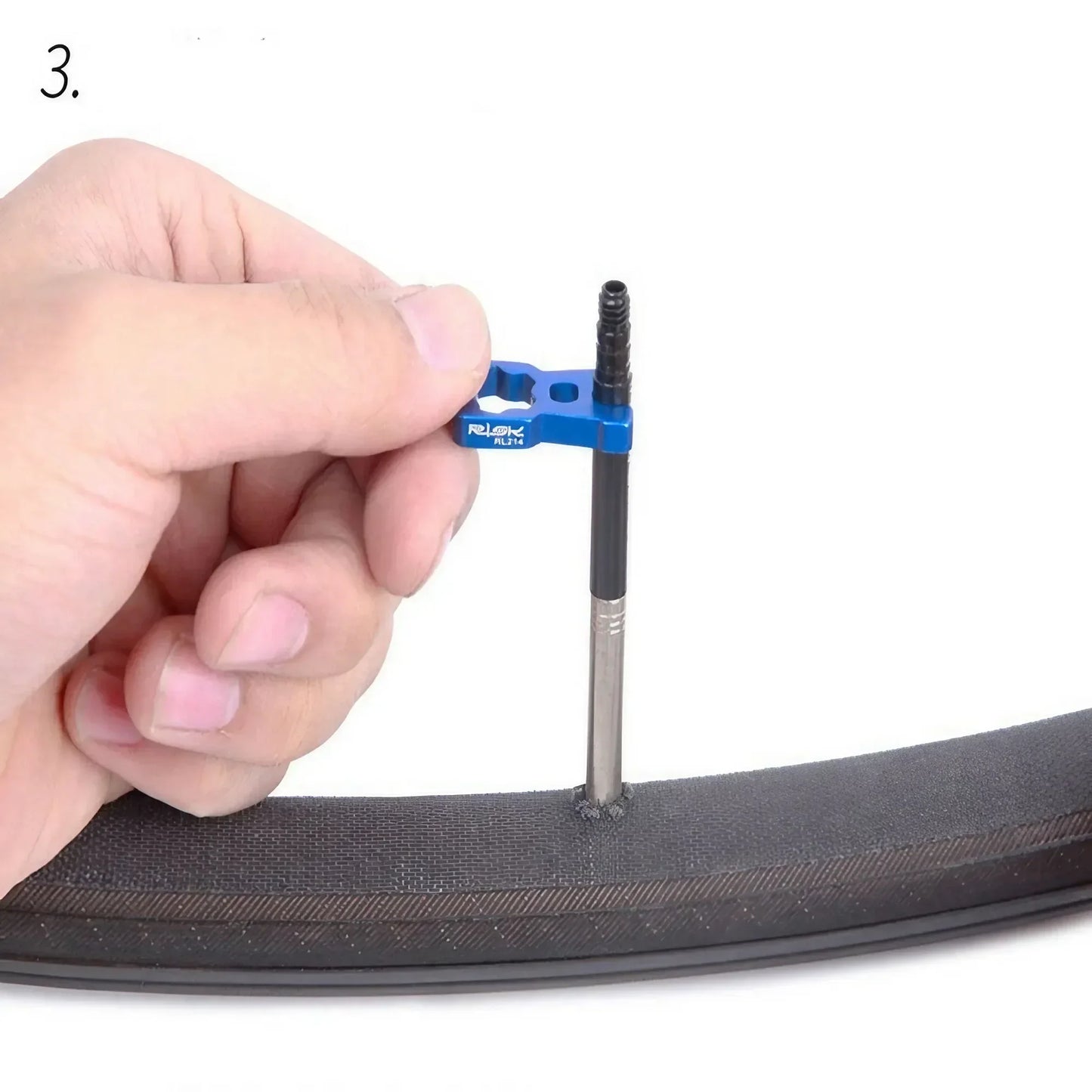 4-in-1 Portable Bicycle Valve Tool – Core Wrench for MTB & Road Bike Installation and Removal, Blue