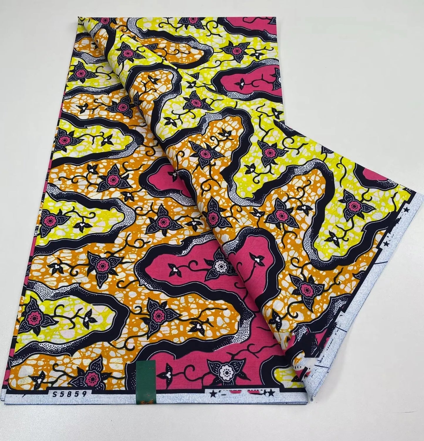 African Real Print Ankara Wax Fabric - Soft 100% Cotton Pagne 6 Yards