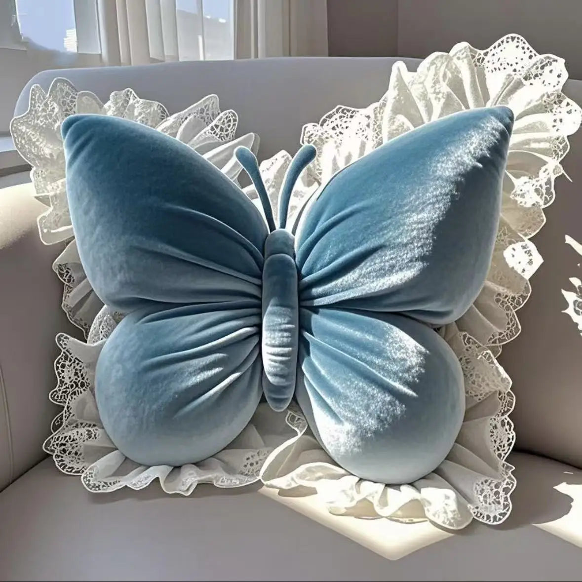 Princess Butterfly Decorative Pillow – Bow Sofa & Bedroom Cushion for Living Room and Car Home Decor