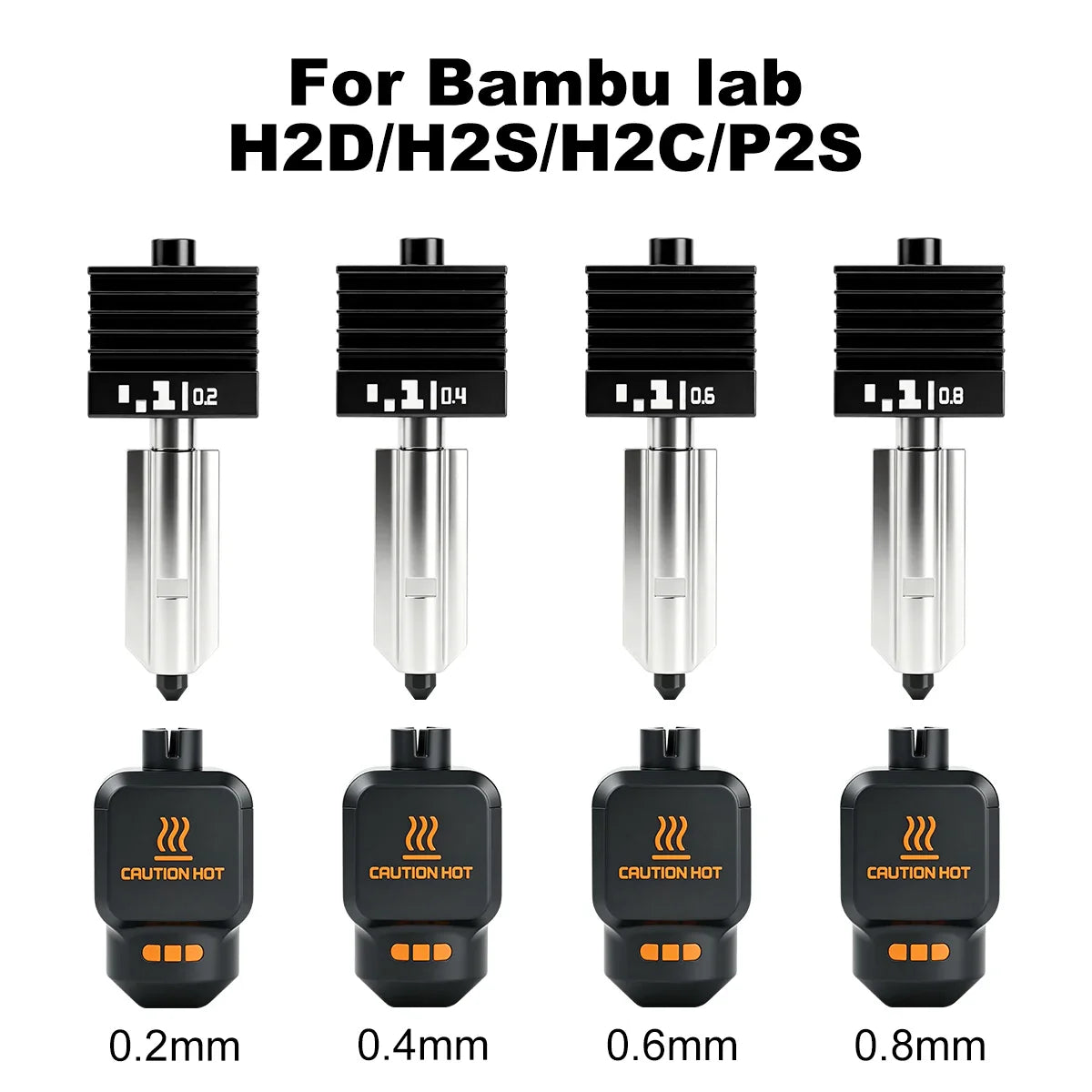 Bambu Lab P2S X2D Hotend Kit - High Quality Standard Flow Removable Nozzle 3D Printer Upgrade