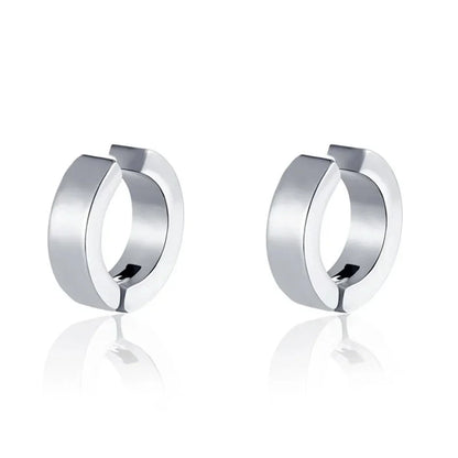 2PCS 316L Stainless Steel Cuff Earrings – Non-Piercing Clip-On Hoop Earrings