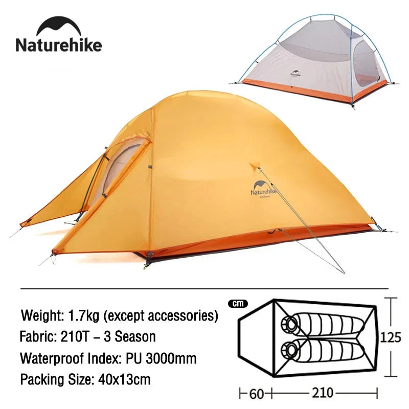Naturehike Cloud Up 2-Person Camping Tent – Waterproof, Ultralight, Easy Build Beach Tent for Hiking & Backpacking Outdoors