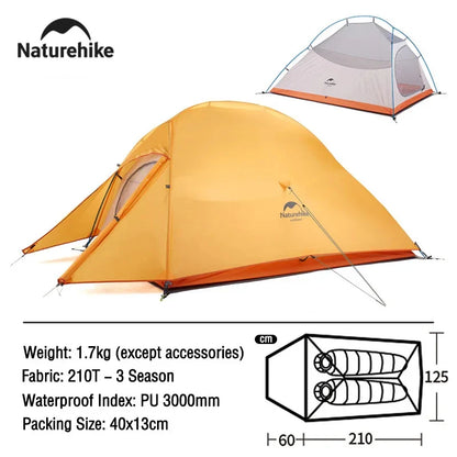 Naturehike Cloud Up 2-Person Camping Tent – Waterproof, Ultralight, Easy Build Beach Tent for Hiking & Backpacking Outdoors